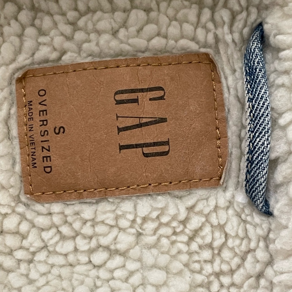 Gap oversized Sherpa lined Trucker jeans Jacket - Picture 6 of 12